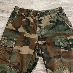 Vintage US Military BDU Pants Mens X-small X-Short Woodland Camp Cargo USGI 80s